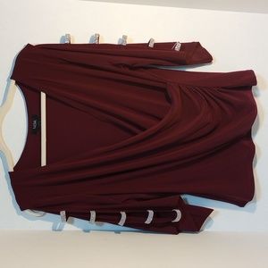MSK women's top rhinestones burgundy